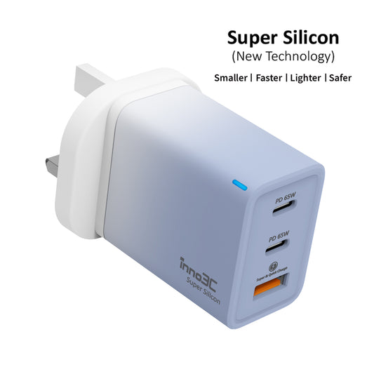 inno3C Super Silicon 65W 3-Ports Fast Charger i-65W